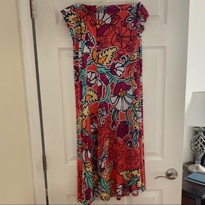 EUC LuLaRoe flowery maxi skirt